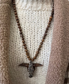 Pendentif  tête de buffle marron artisanal