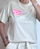 Teeshirt beige iconic et fleurs
