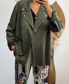 Blouson perfecto suédine kaki TU 46/52