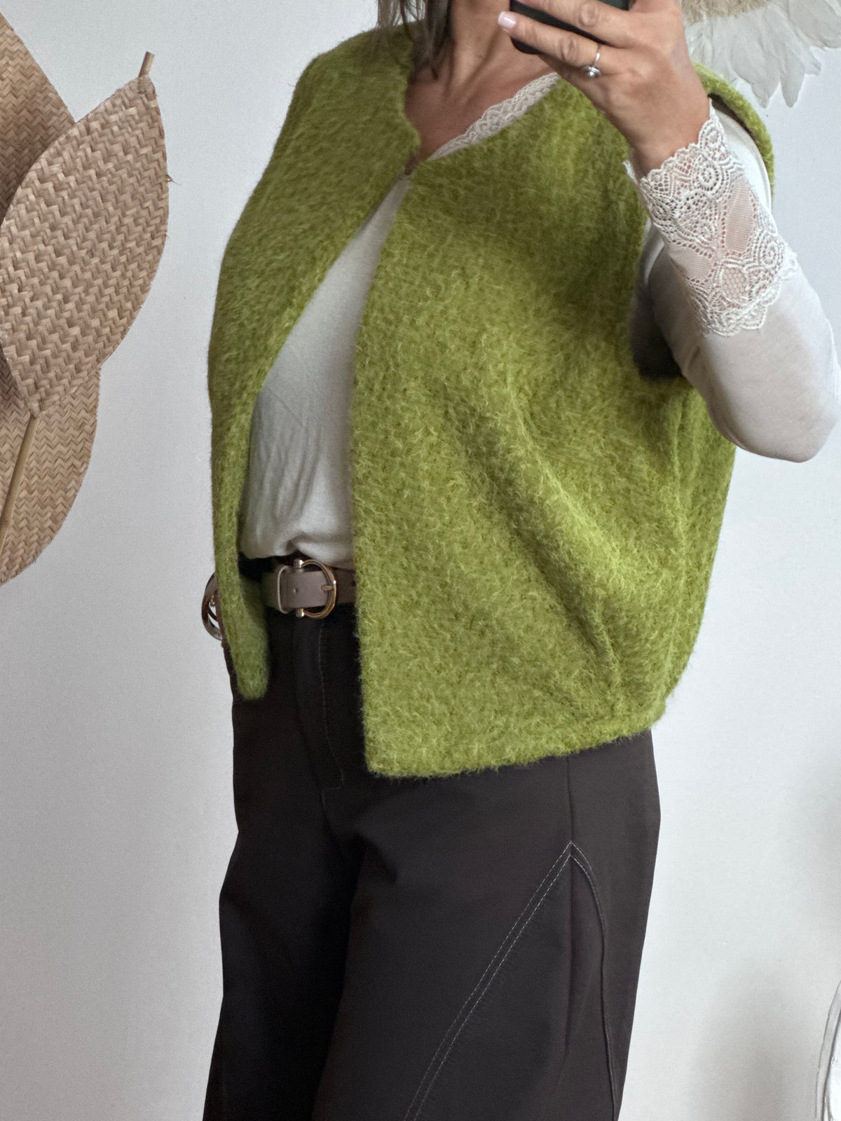 Veste sans manches vert pistache