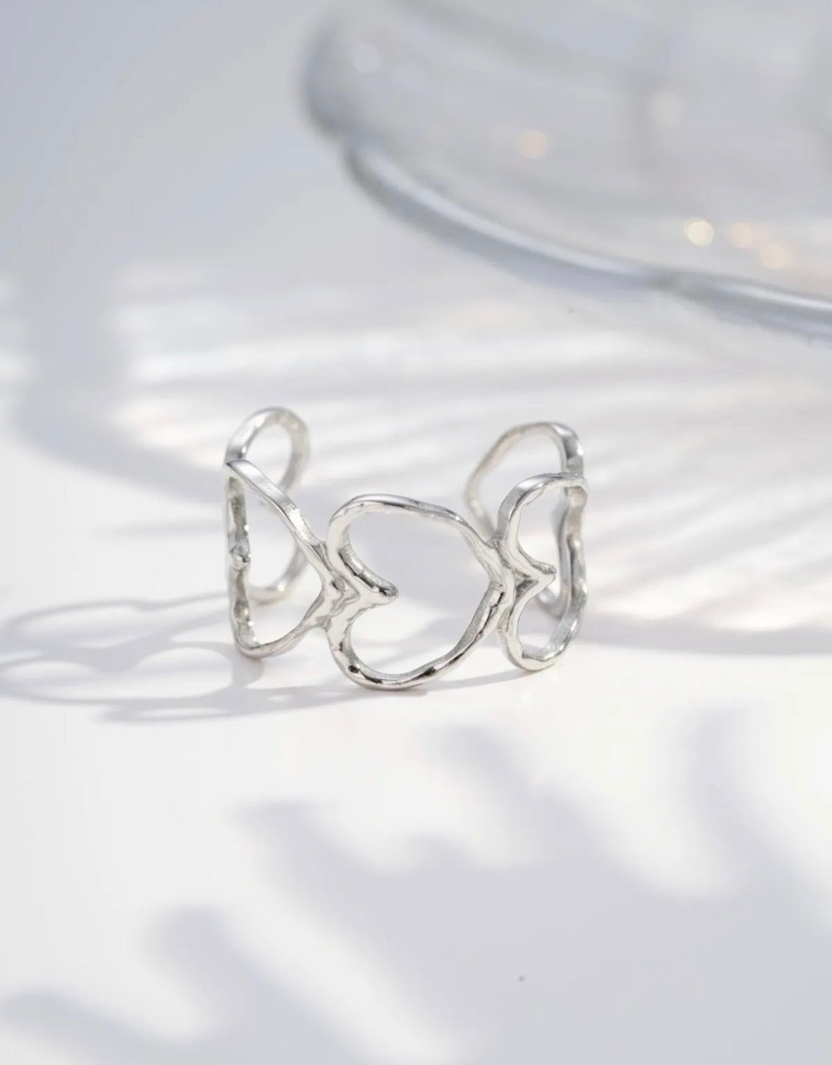 Bague cœur dorée ou argentée