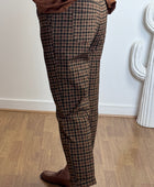 Pantalon vichy marron