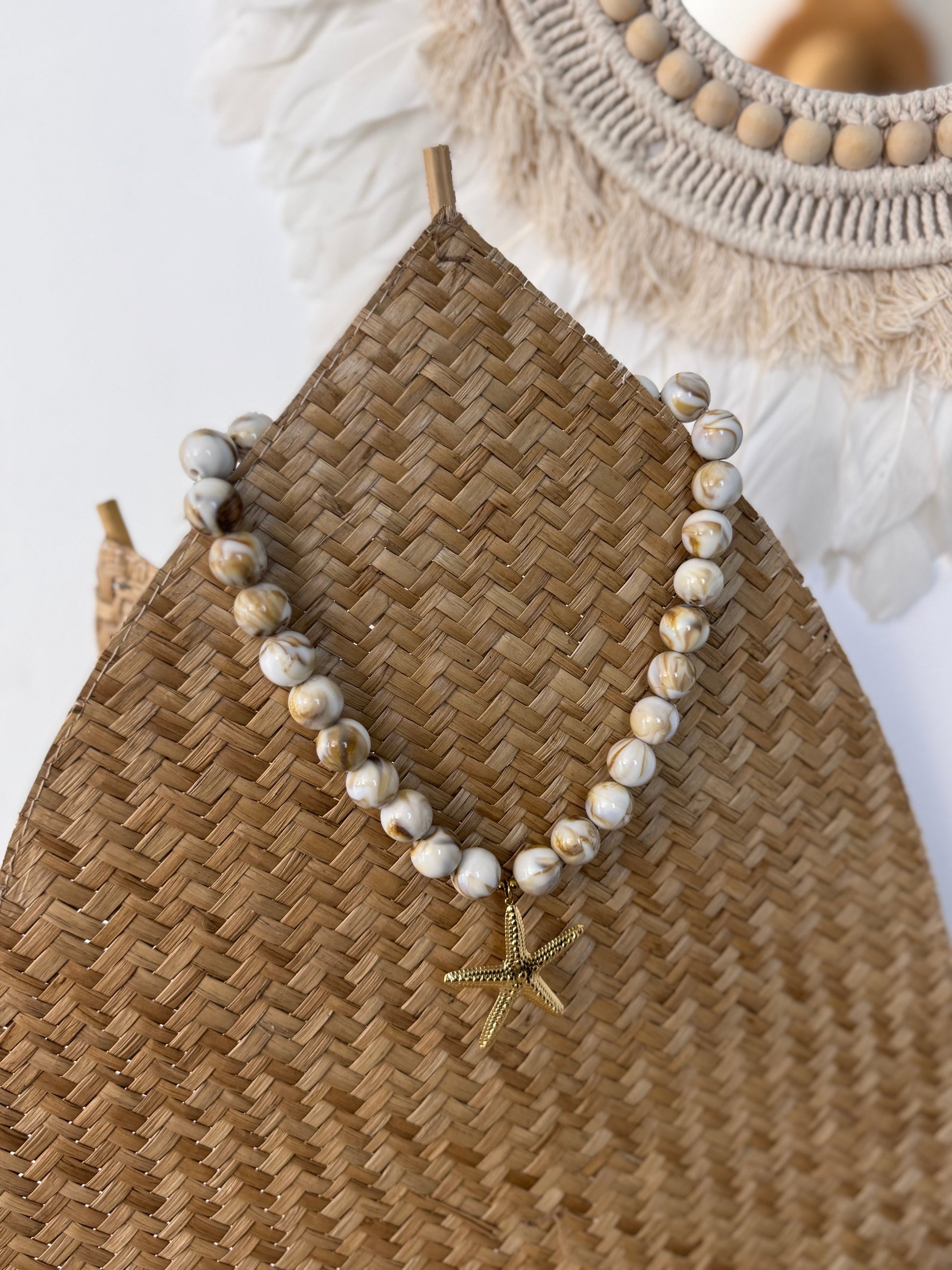 Collier étoile perles