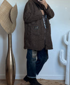 Manteau moumoute marron