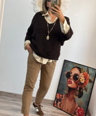 Pantalon velours côtelé camel taille du 38 au 46