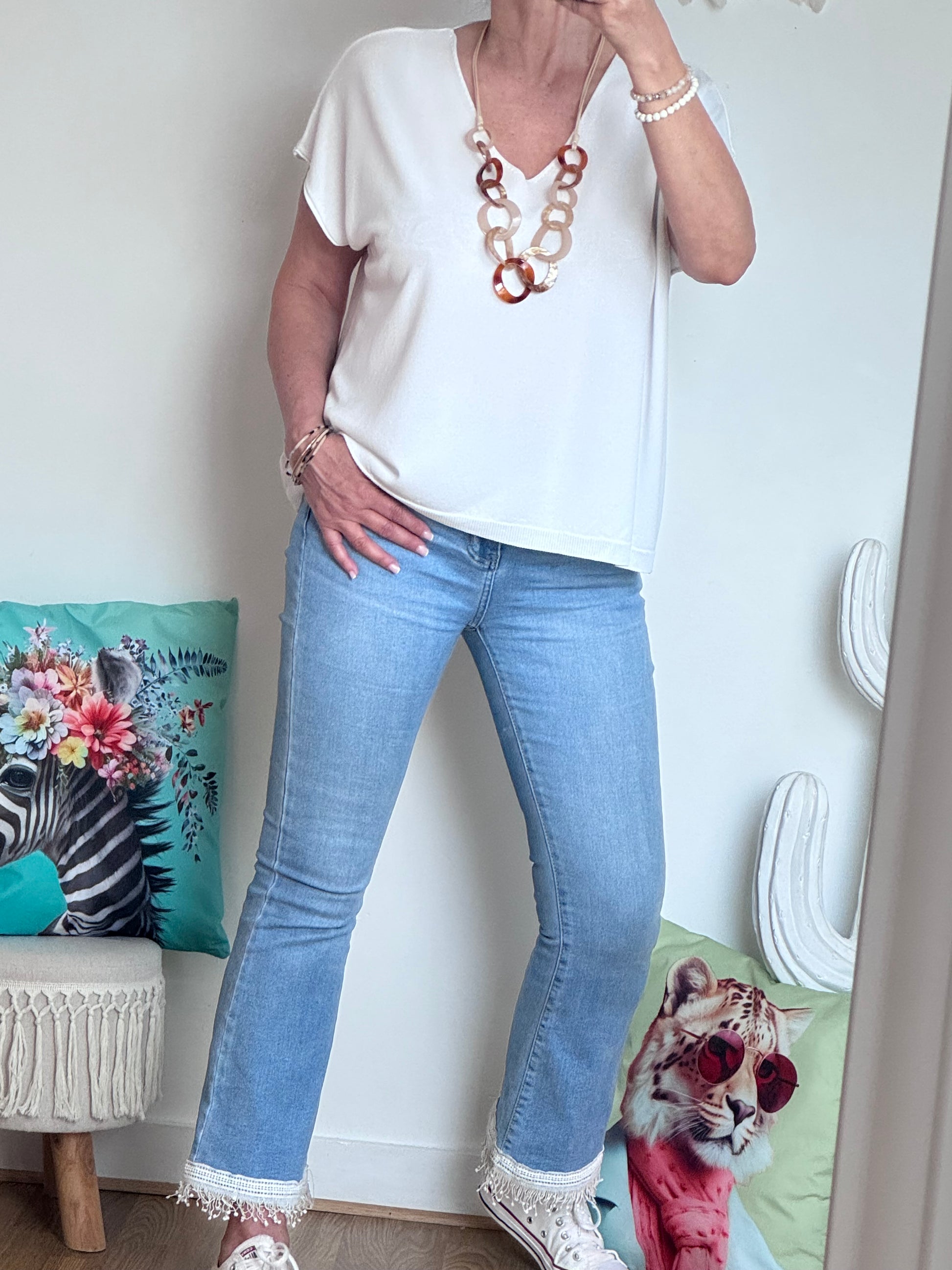 Teeshirt maille fine blanc TU 36/46