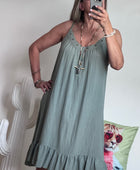 Robe d’été à bretelles kaki