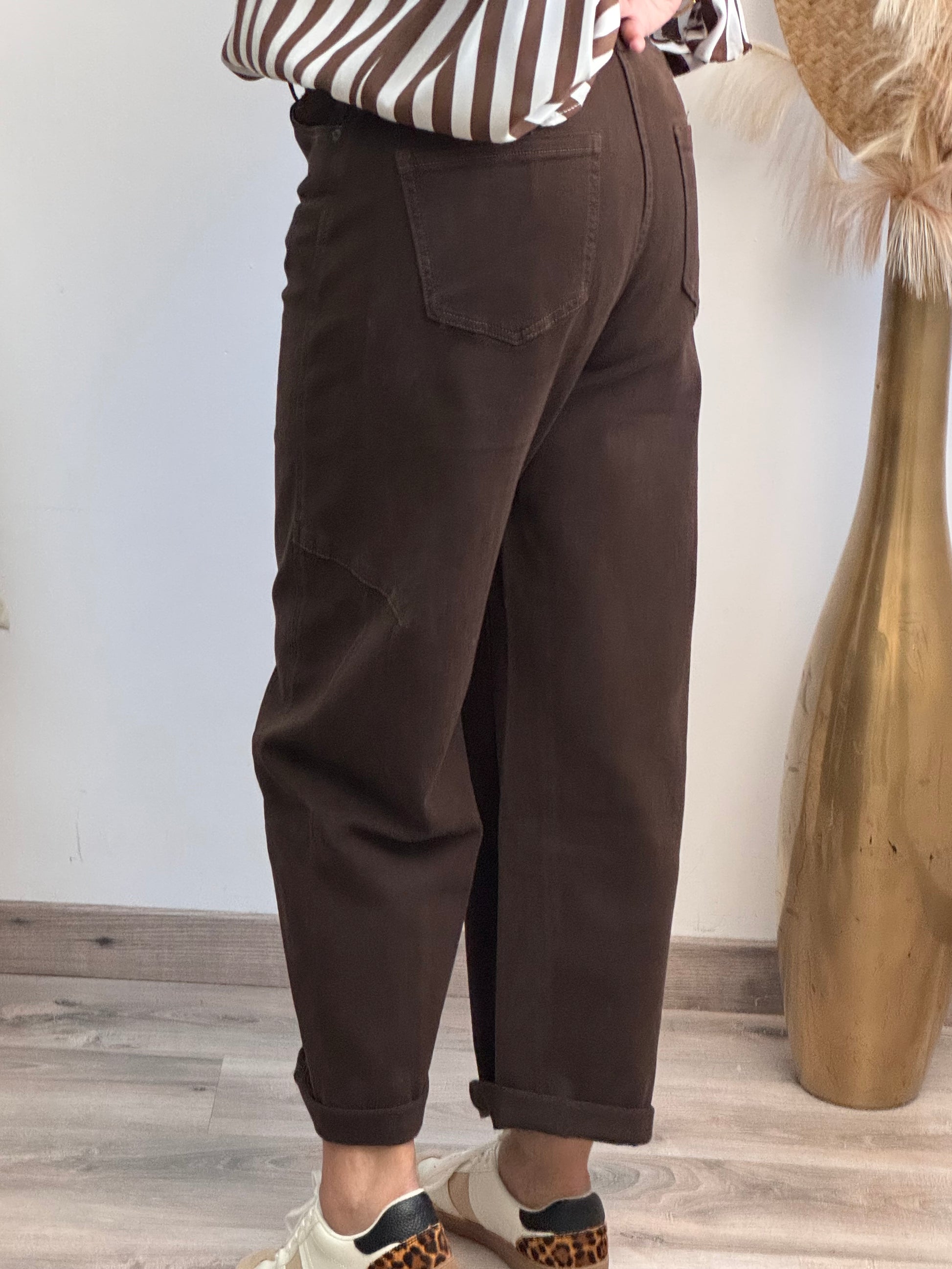 Jeans balloon marron