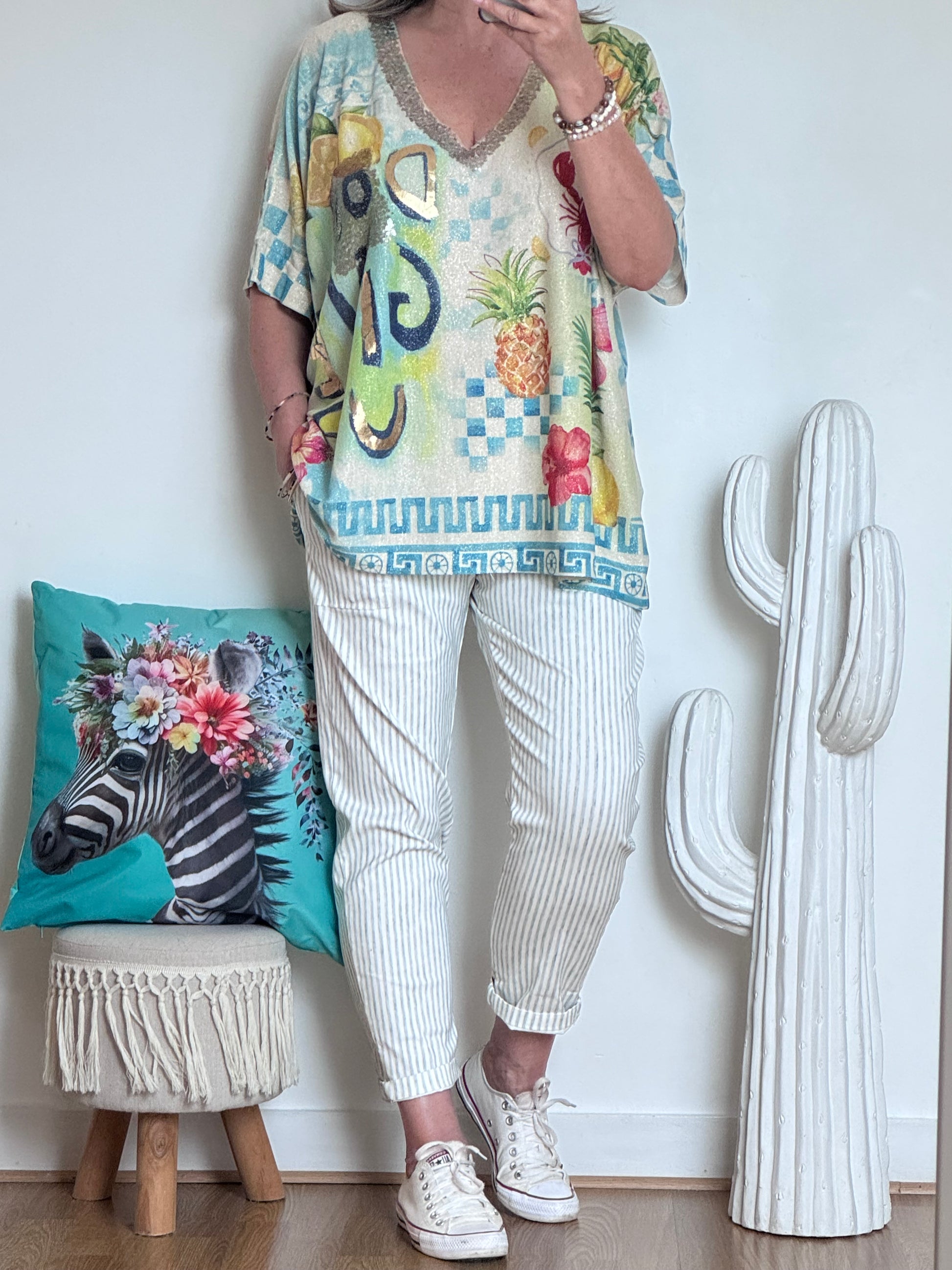 Haut oversize Don’t give up