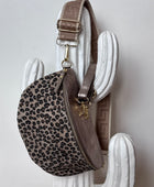 Sac banane cuir véritable Léo et irisé bronze + 2 sangles