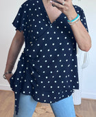 Blouse pois marine TU 44/59