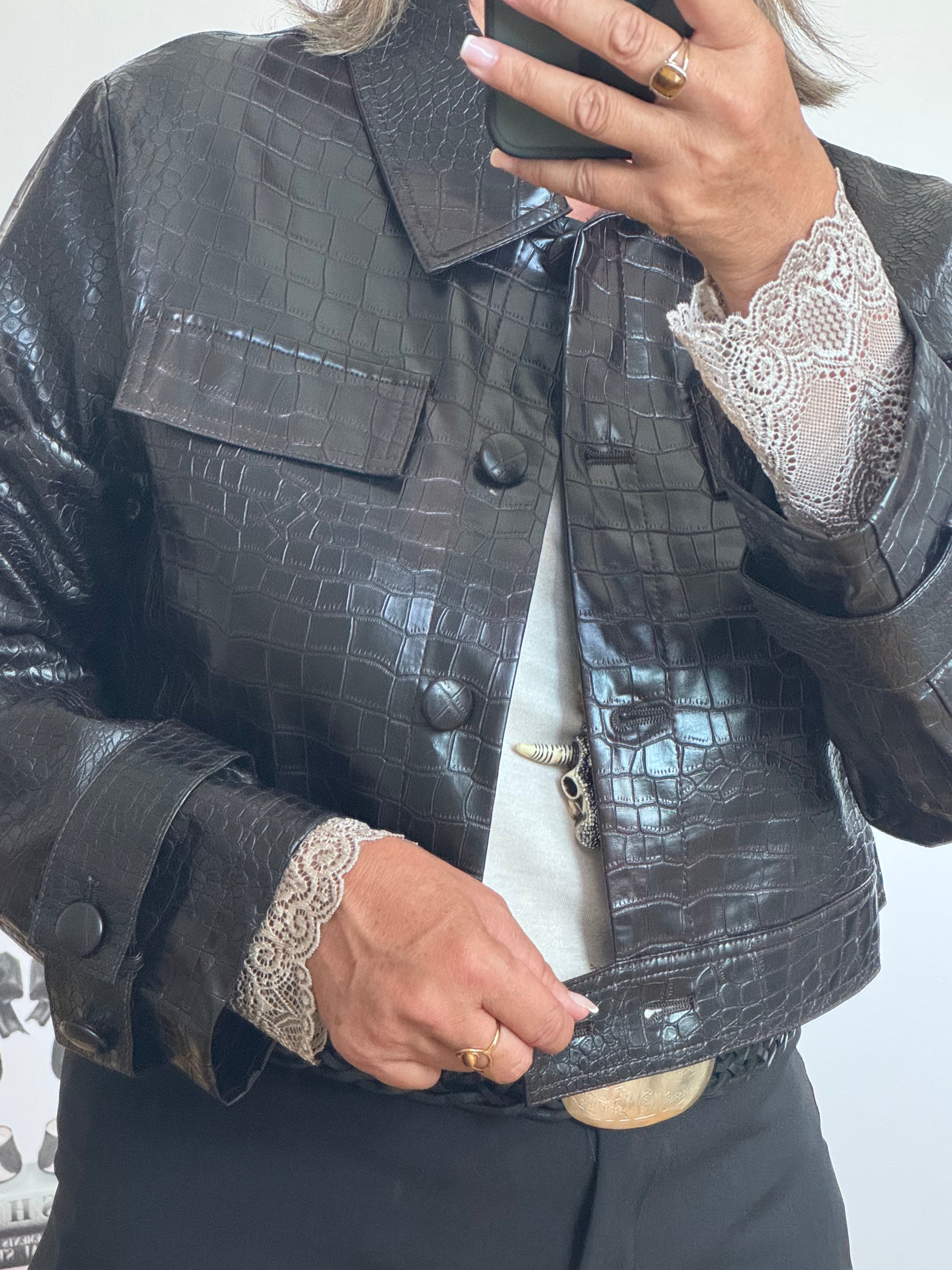 Blouson similicuir croco TU 36/44