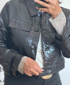 Blouson similicuir croco TU 36/44