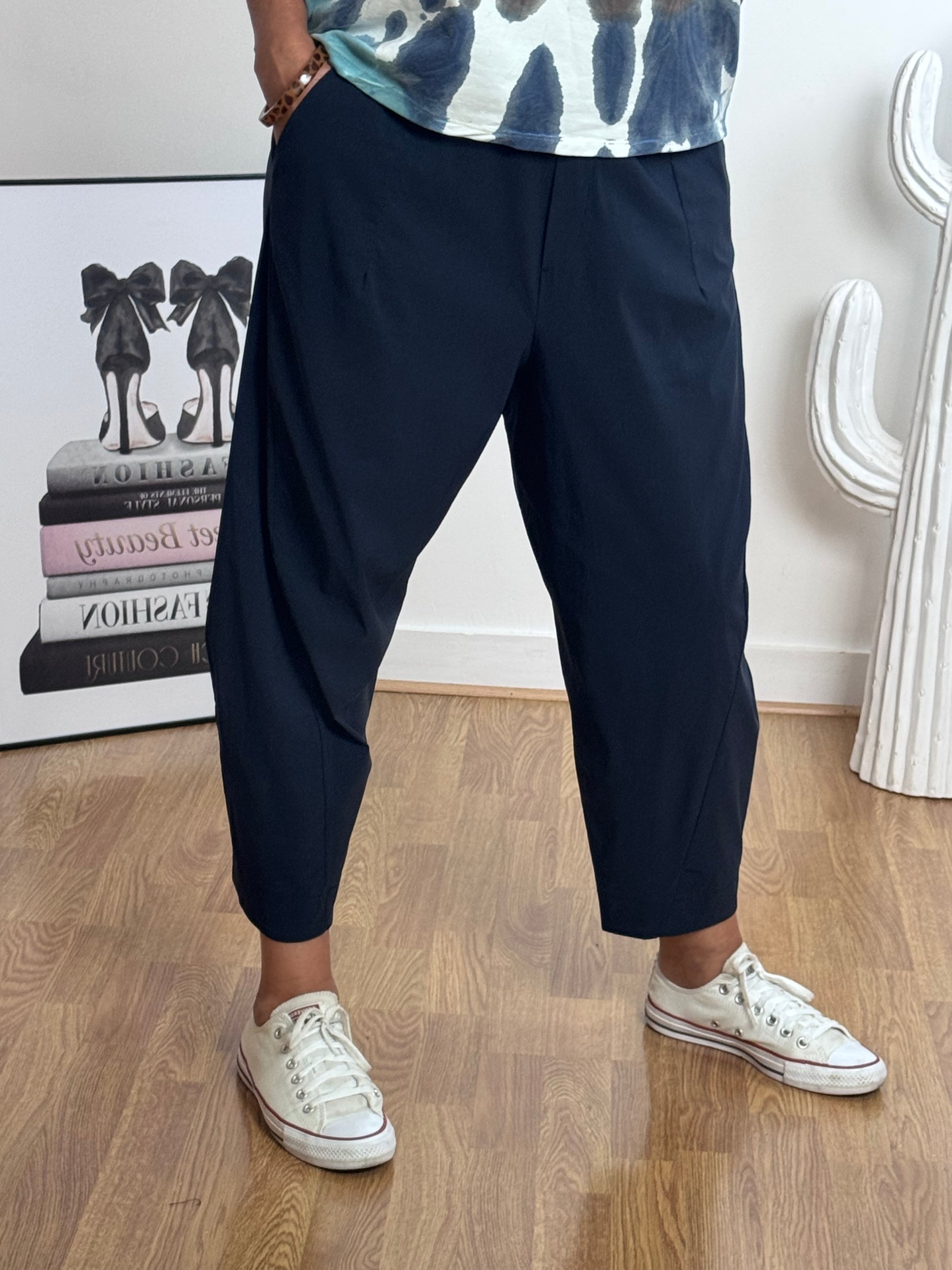 Pantalon style japonais marine