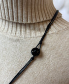 Collier Long maillons Résine Bohème Chic noir