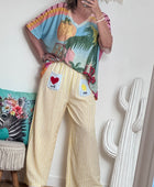Pantalon rayures jaune