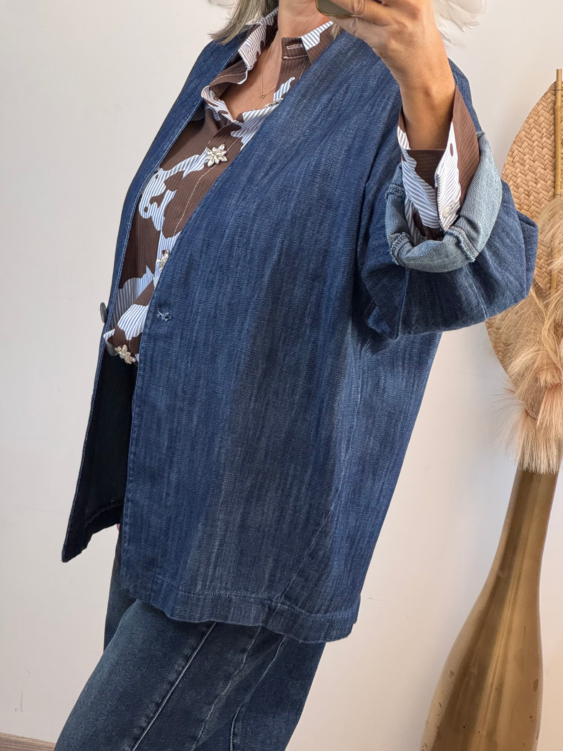 Veste blazer jean oversize