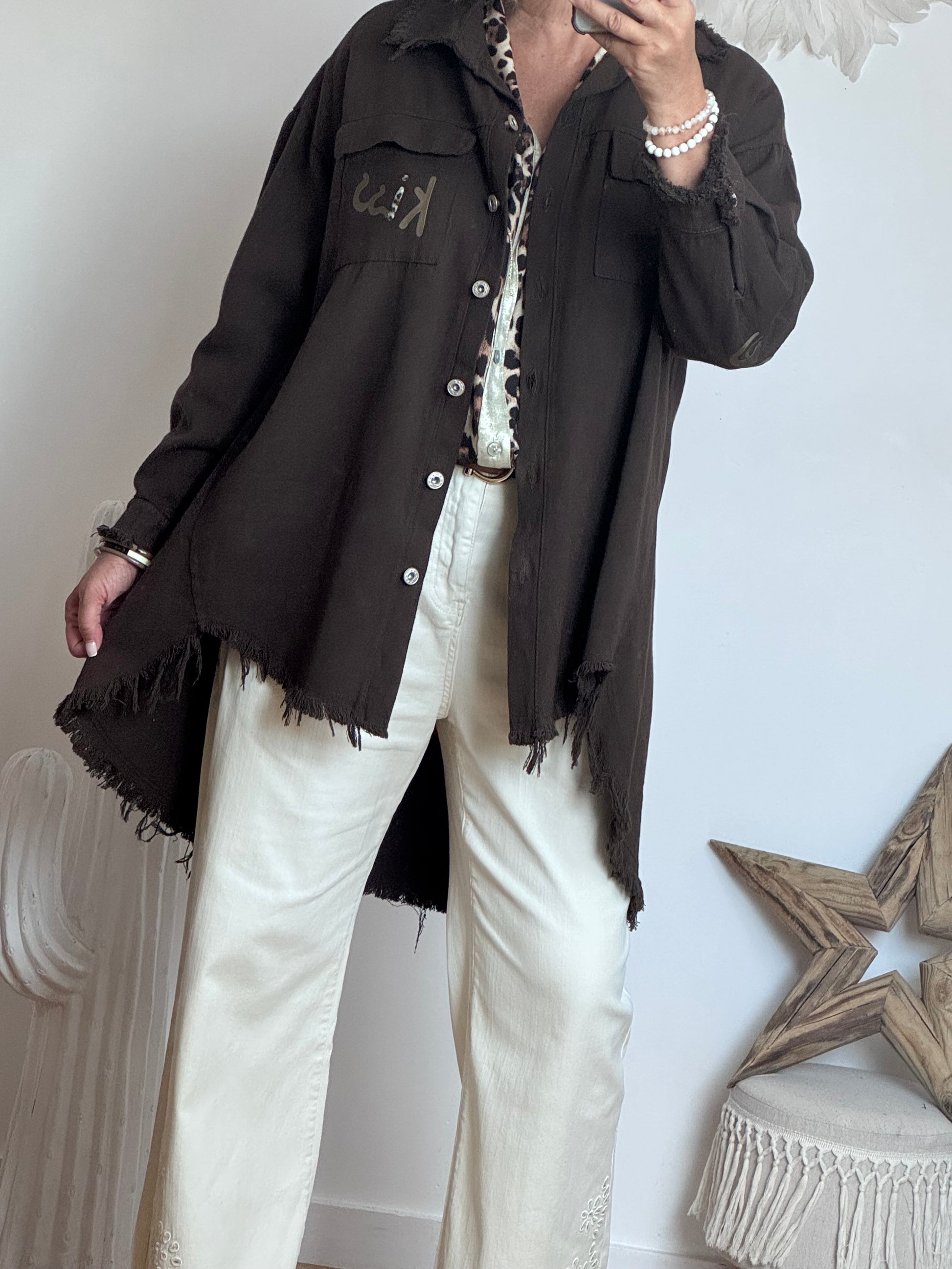 Veste jeans marron vintage