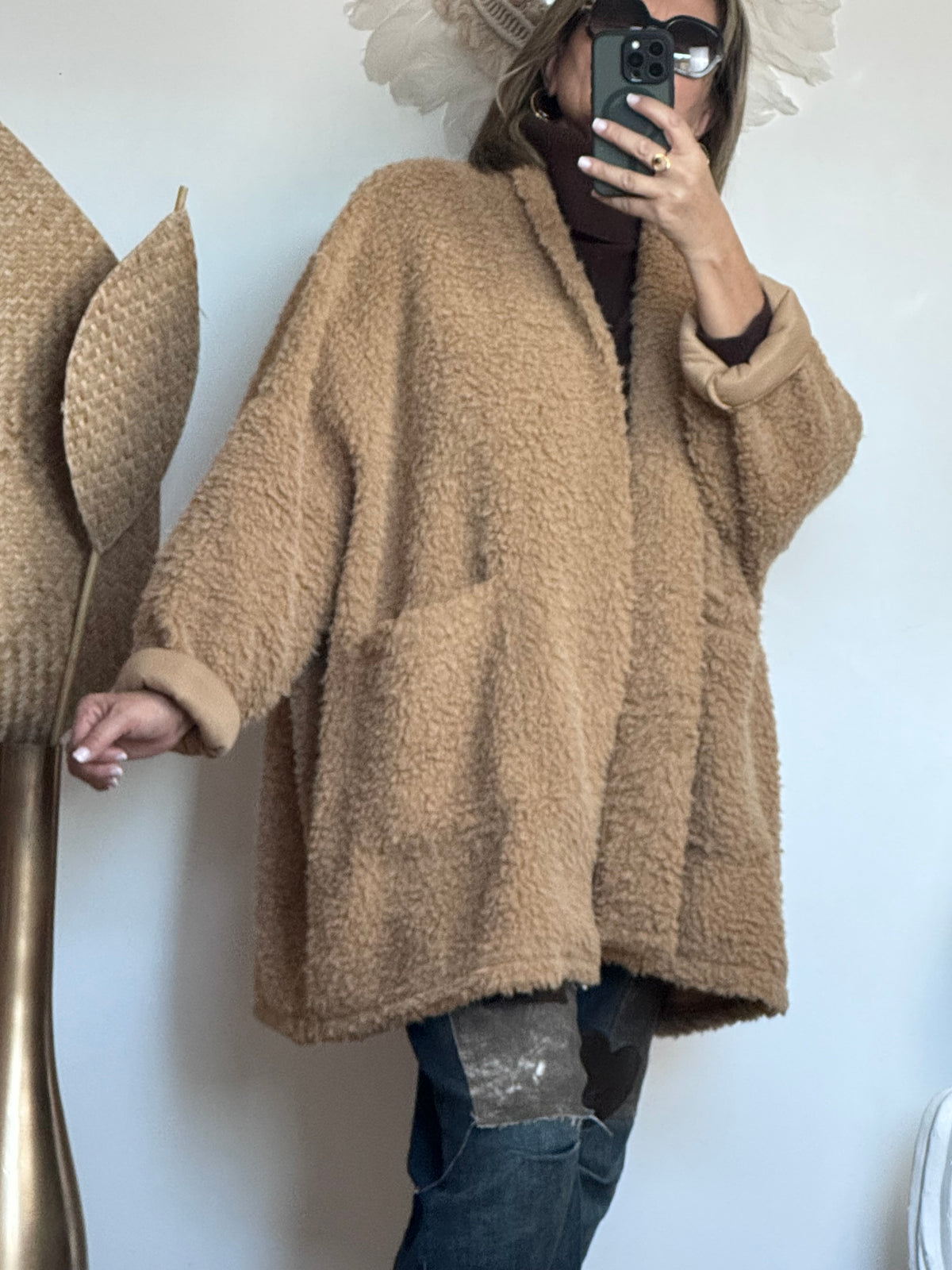 Veste très oversize camel