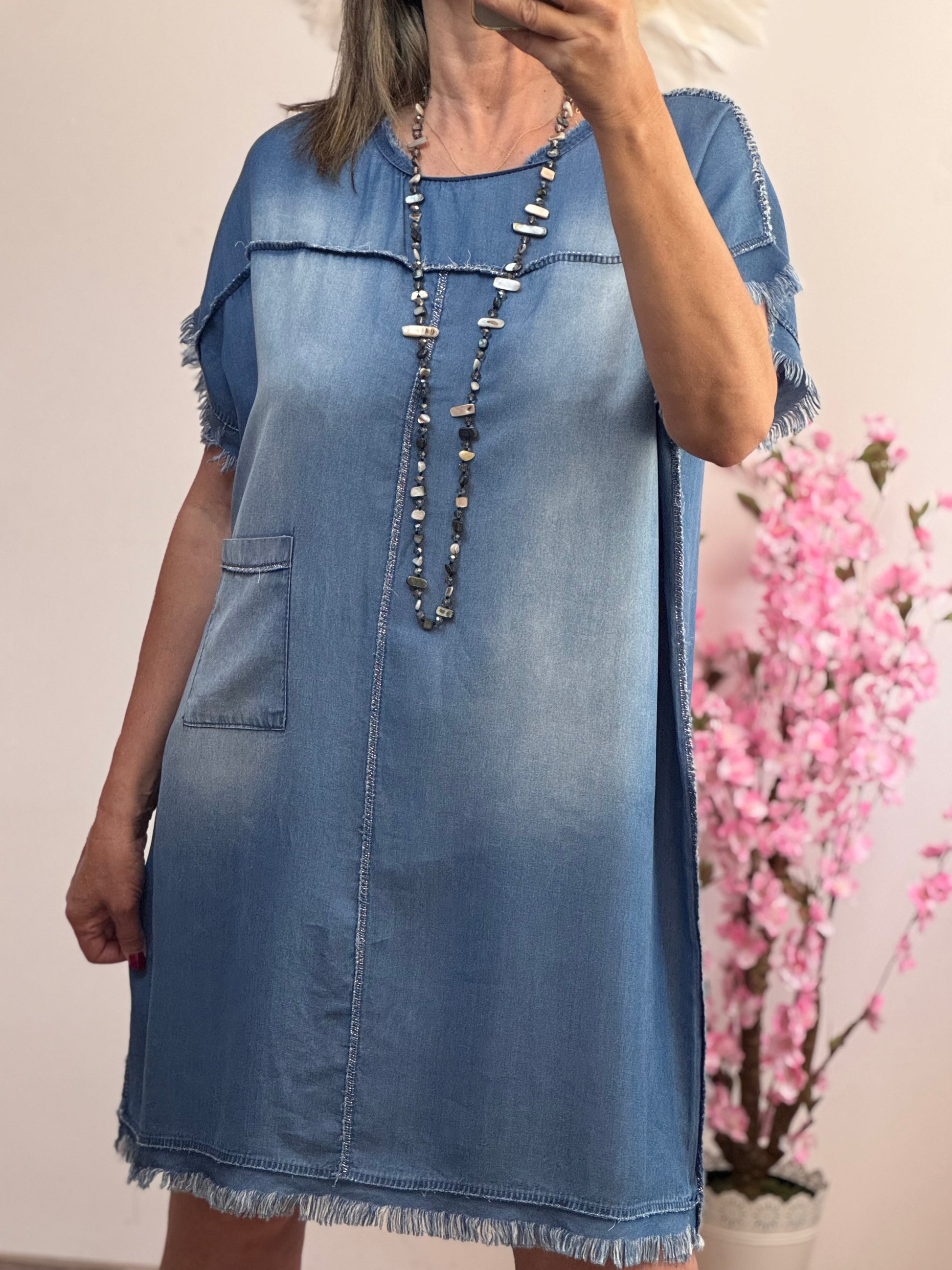 Robe en lyocell bleu denim