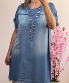 Robe en lyocell bleu denim