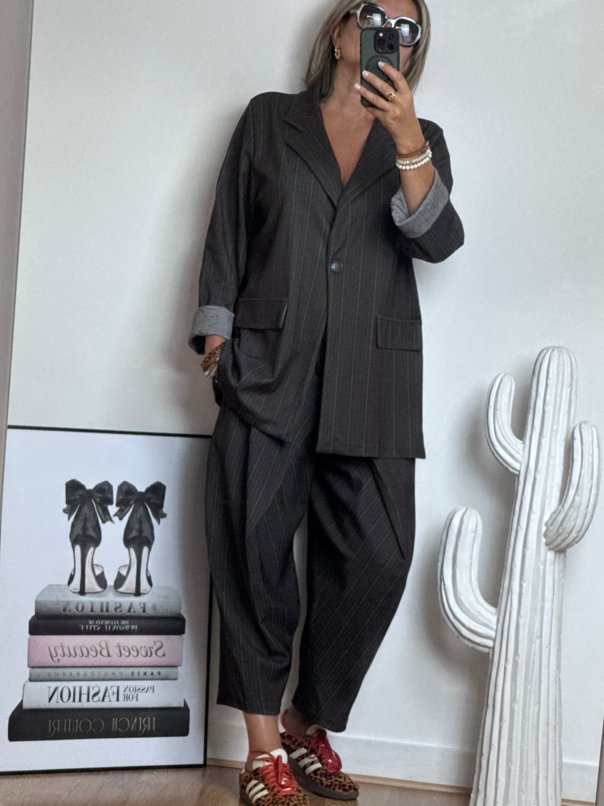 Veste blazer Alan marron fines rayures TU 40/48