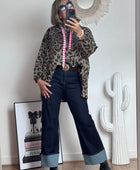 Jean revers wide leg bleu brut