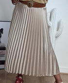 Jupe plissée beige dorée