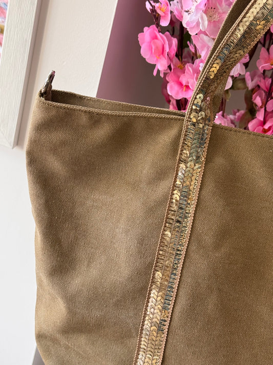 Sac vanes toile moka (grand modèle)