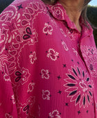 Chemise oversize bandana fuchsia