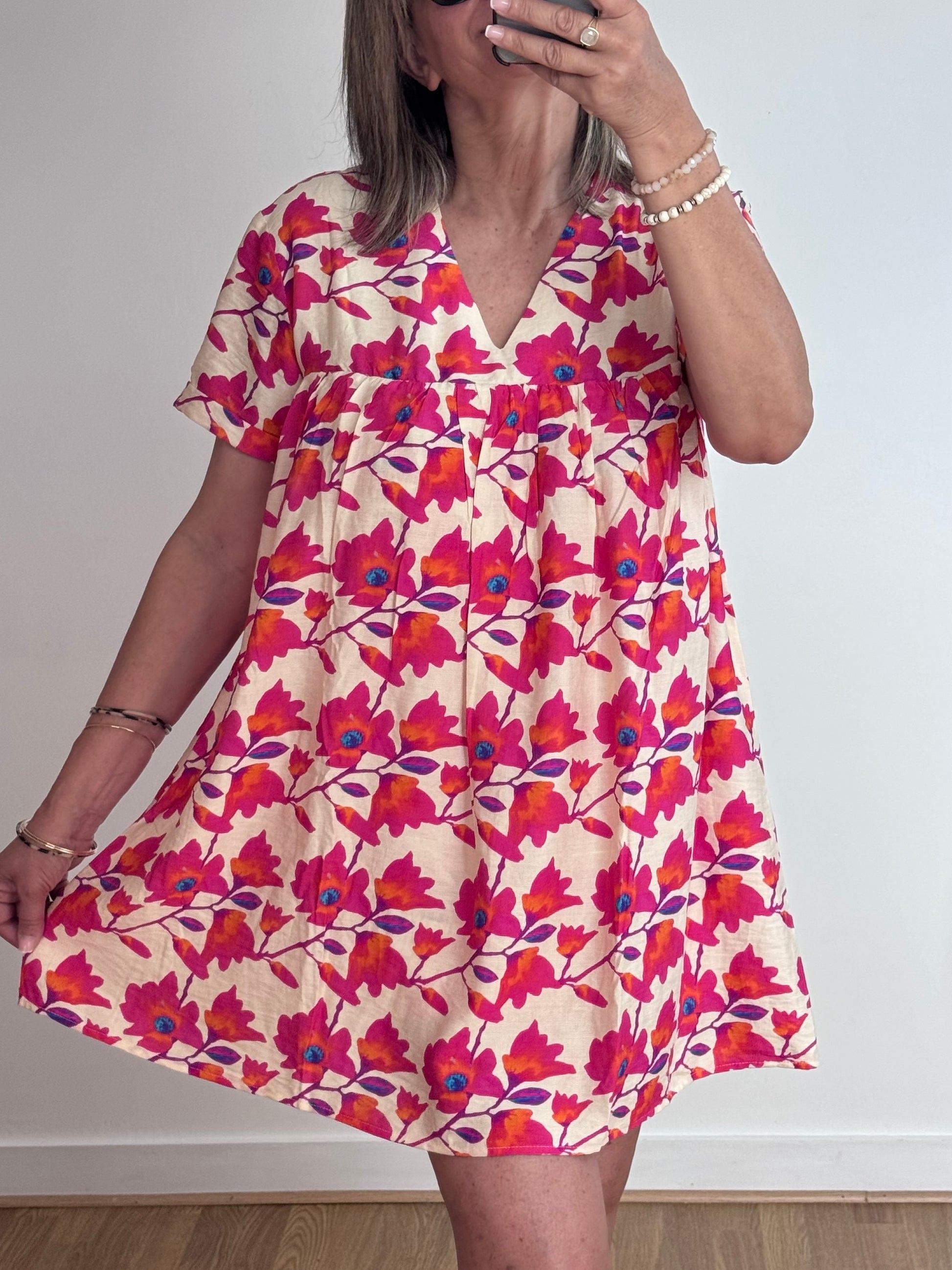 Robe shorty floral