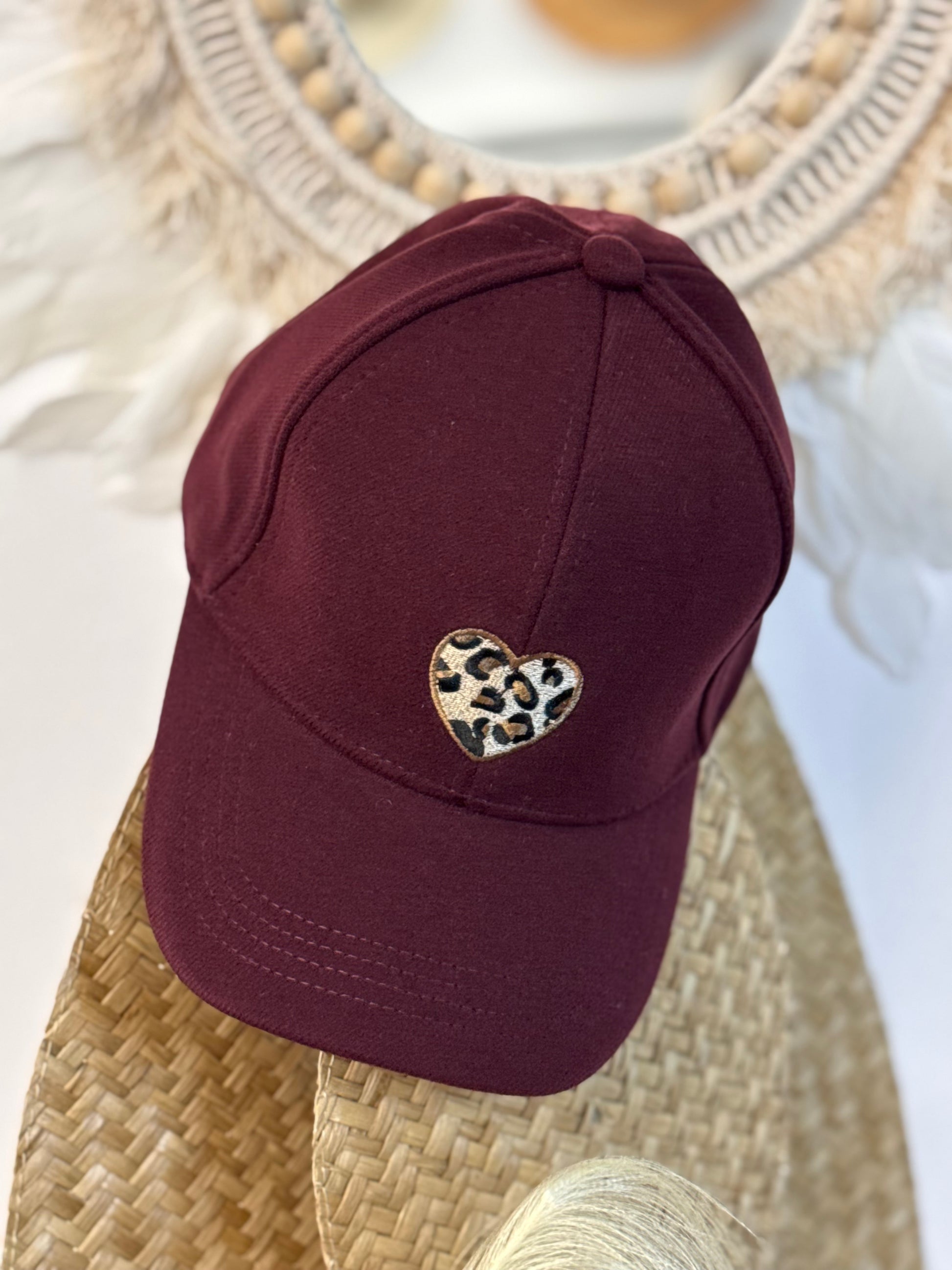 Casquette love lie de vin