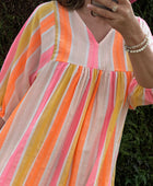 Robe coton tisse multicolore