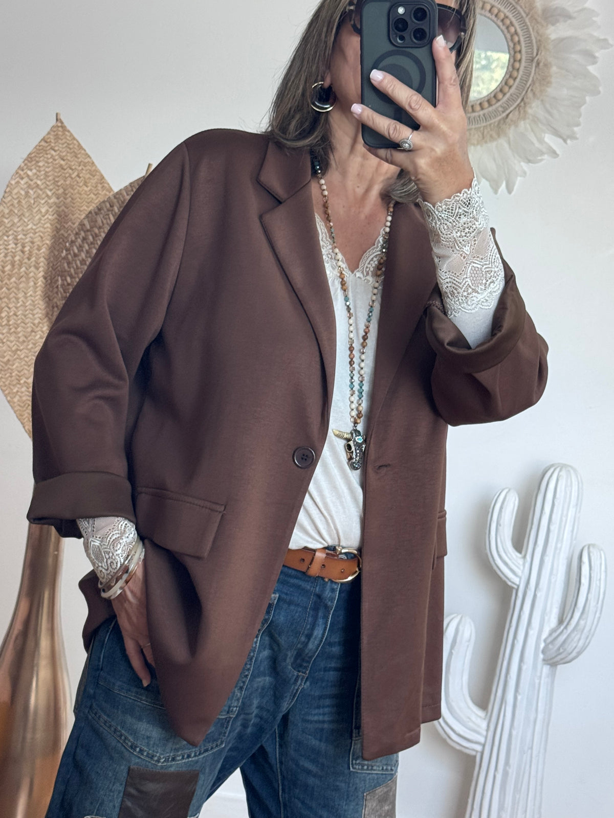 Veste blazer casuel marron TU 40/48