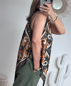 Top foulard kaki