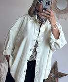 Veste jeans oversize crème
