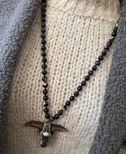 Pendentif tête de buffle noir artisanal