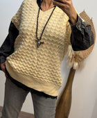 Pull crème manches jeans TU 44/50