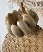 Bracelet élastiqué beige marbré