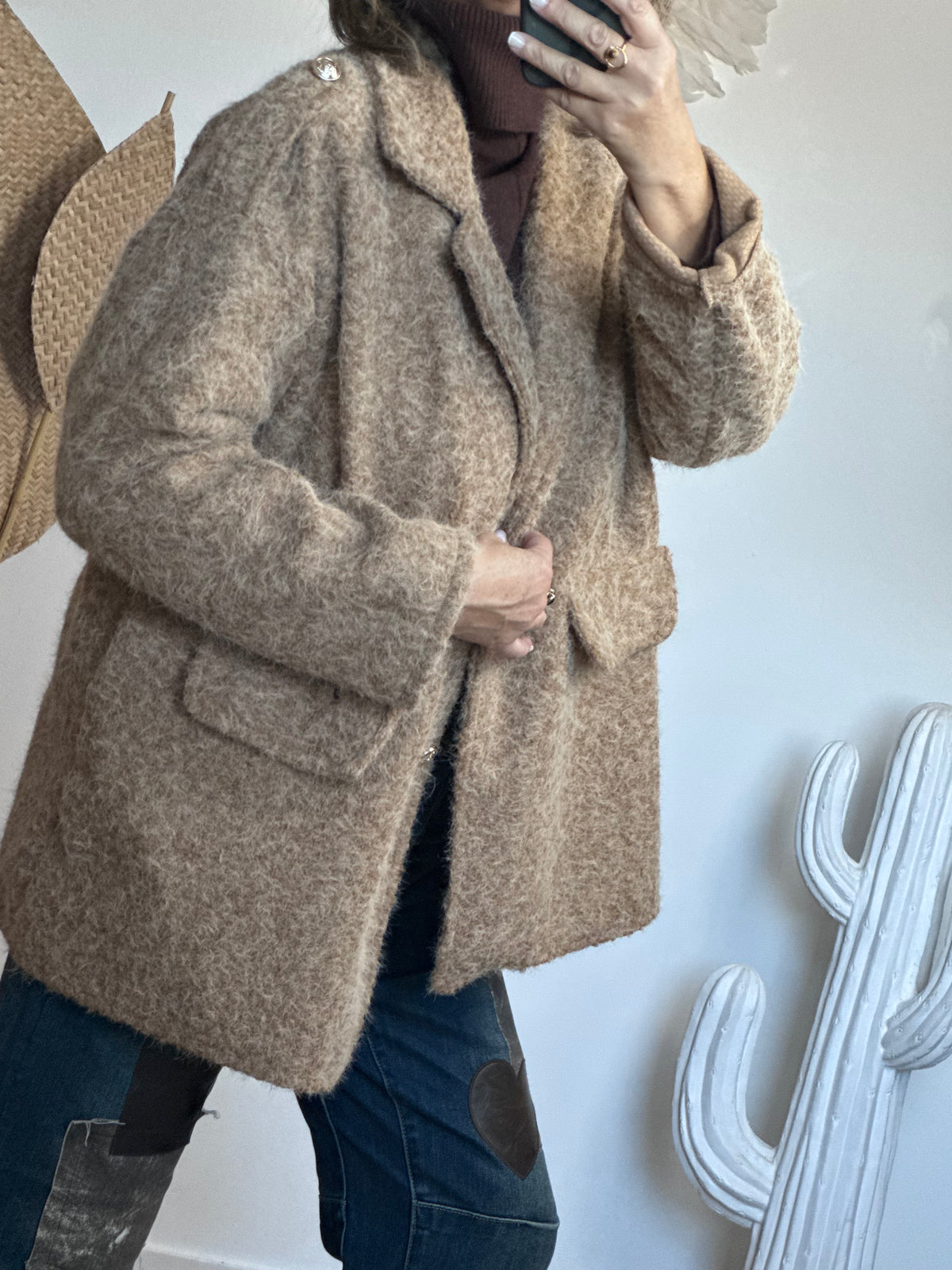 Veste moumoute camel