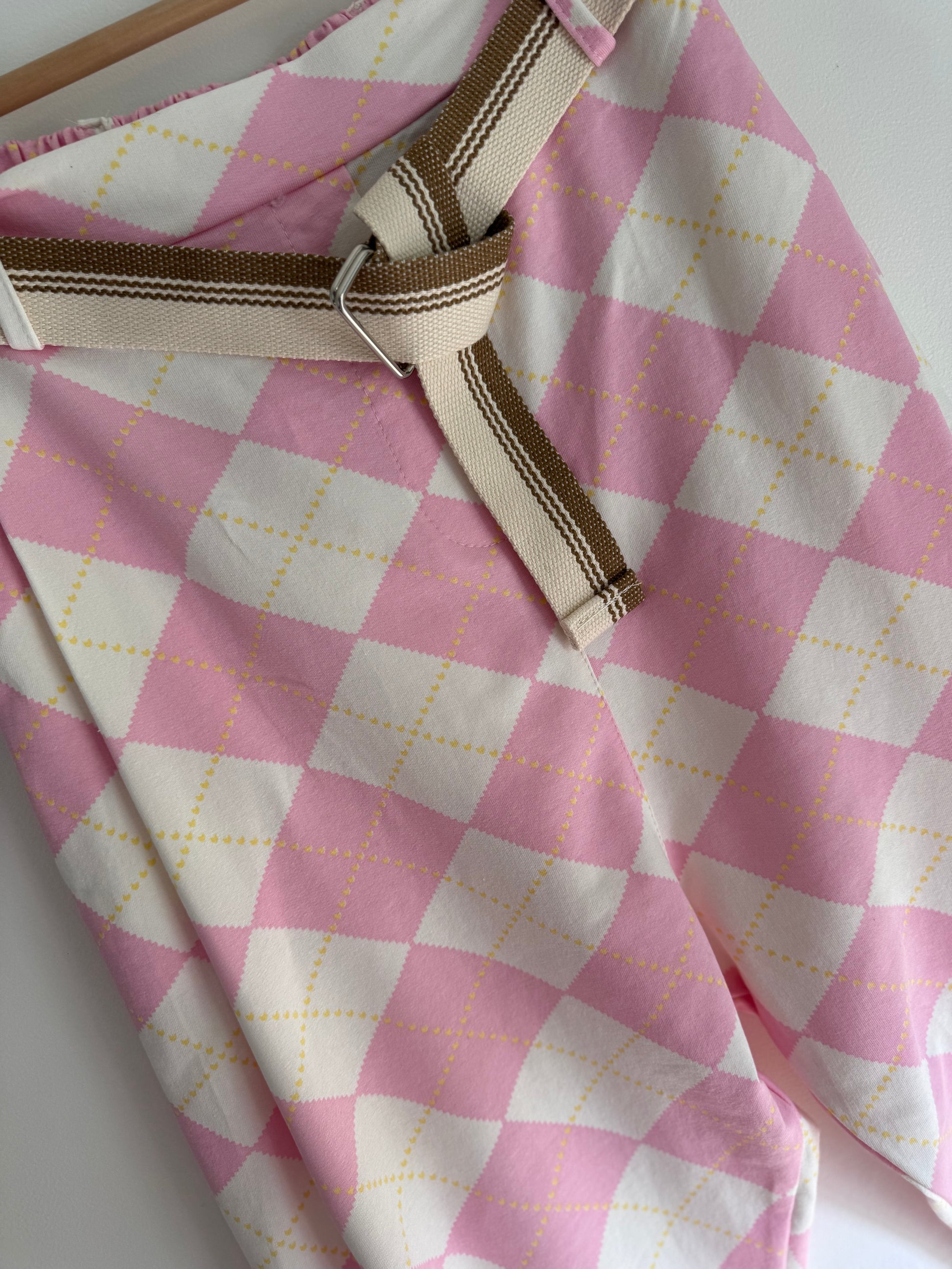 Pantalon jog sarouel jacquard rose