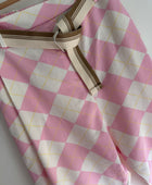 Pantalon jog sarouel jacquard rose