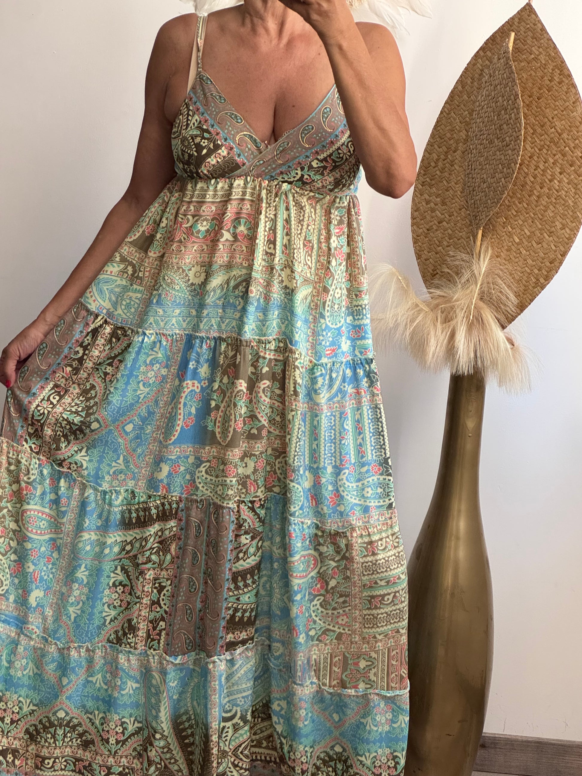 Robe en soie à bretelles