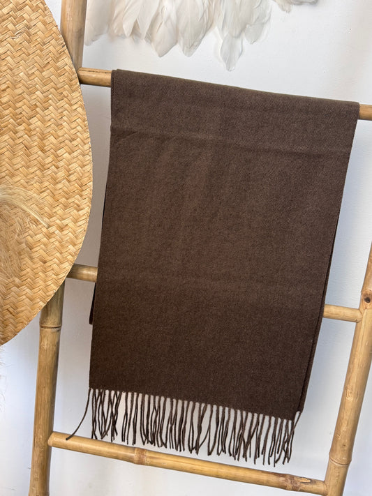 Écharpe cashmere marron