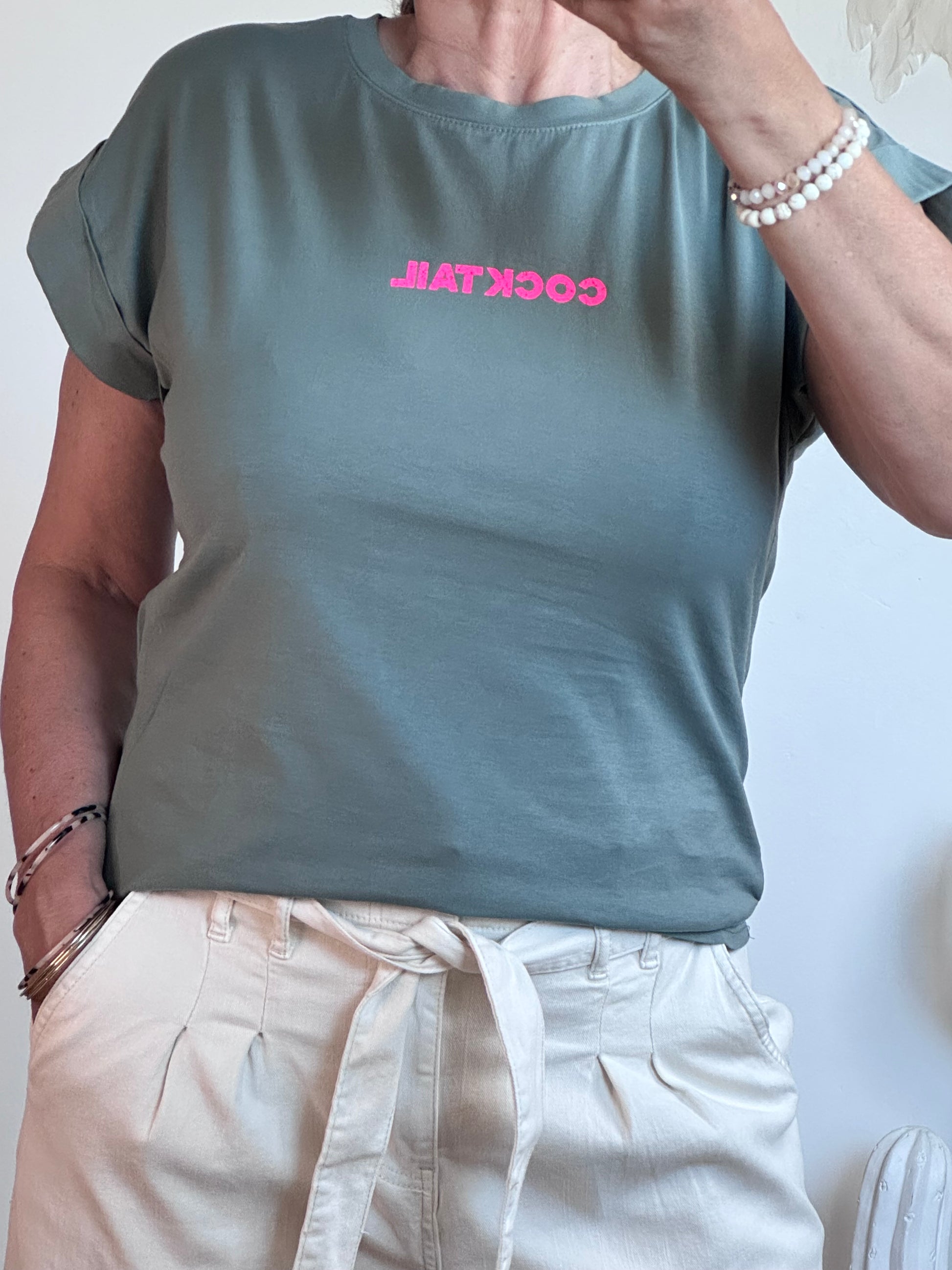 Teeshirt cocktail kaki
