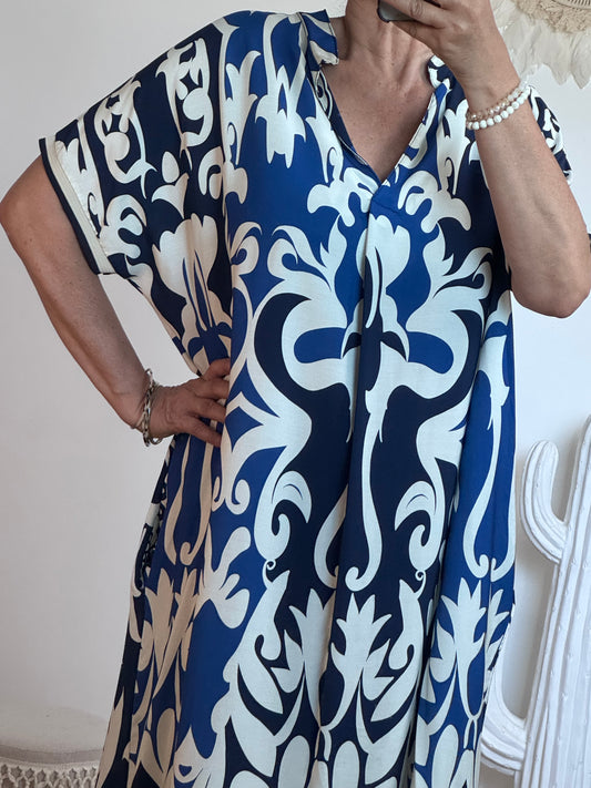 Robe fluide arabesque marine TU 40/48