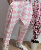 Pantalon jog sarouel jacquard rose