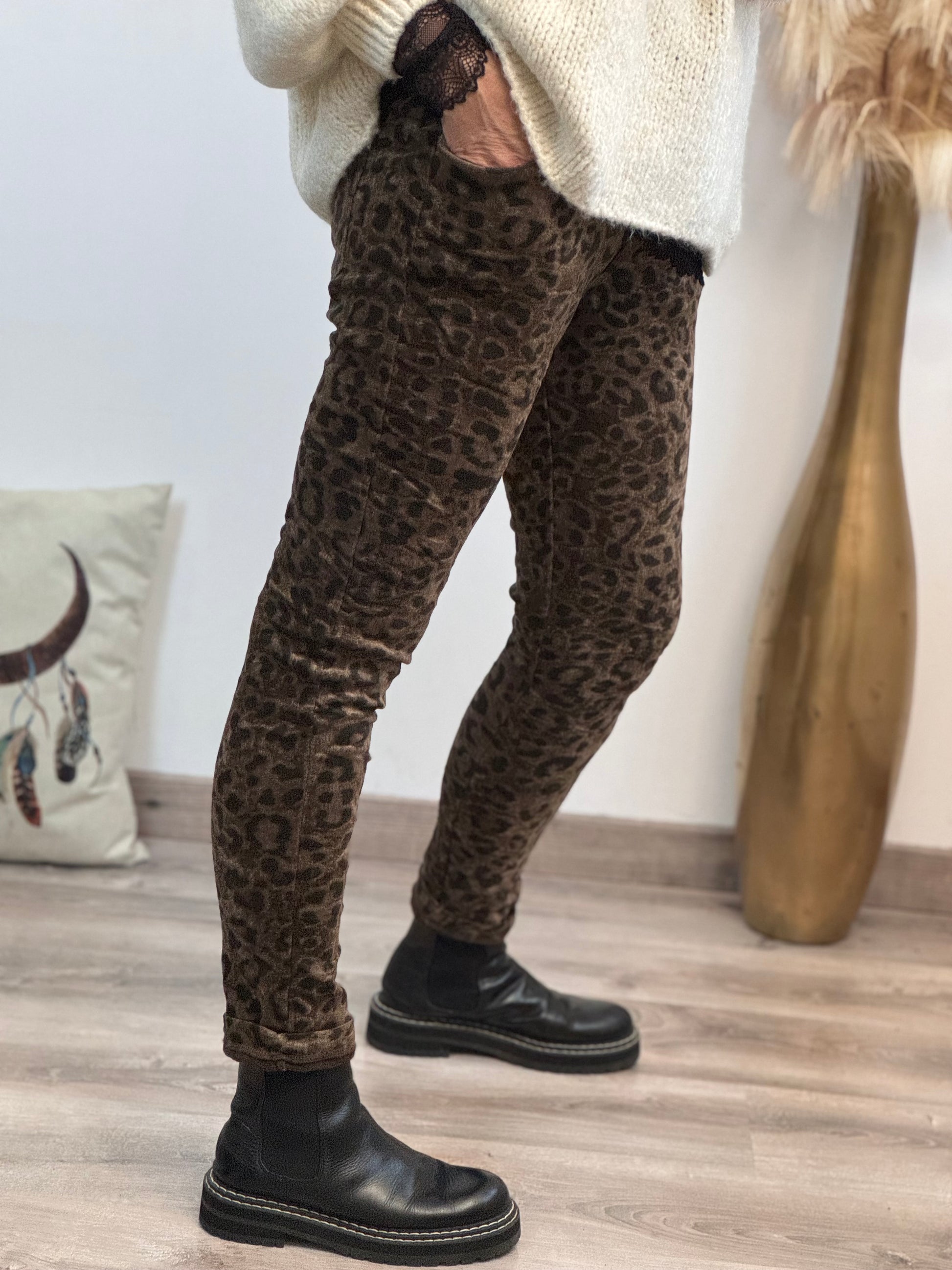 Pantalon velours Léo marron TU 40/46
