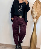 Pantalon Léo lie de vin