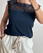 Top dentelle marine